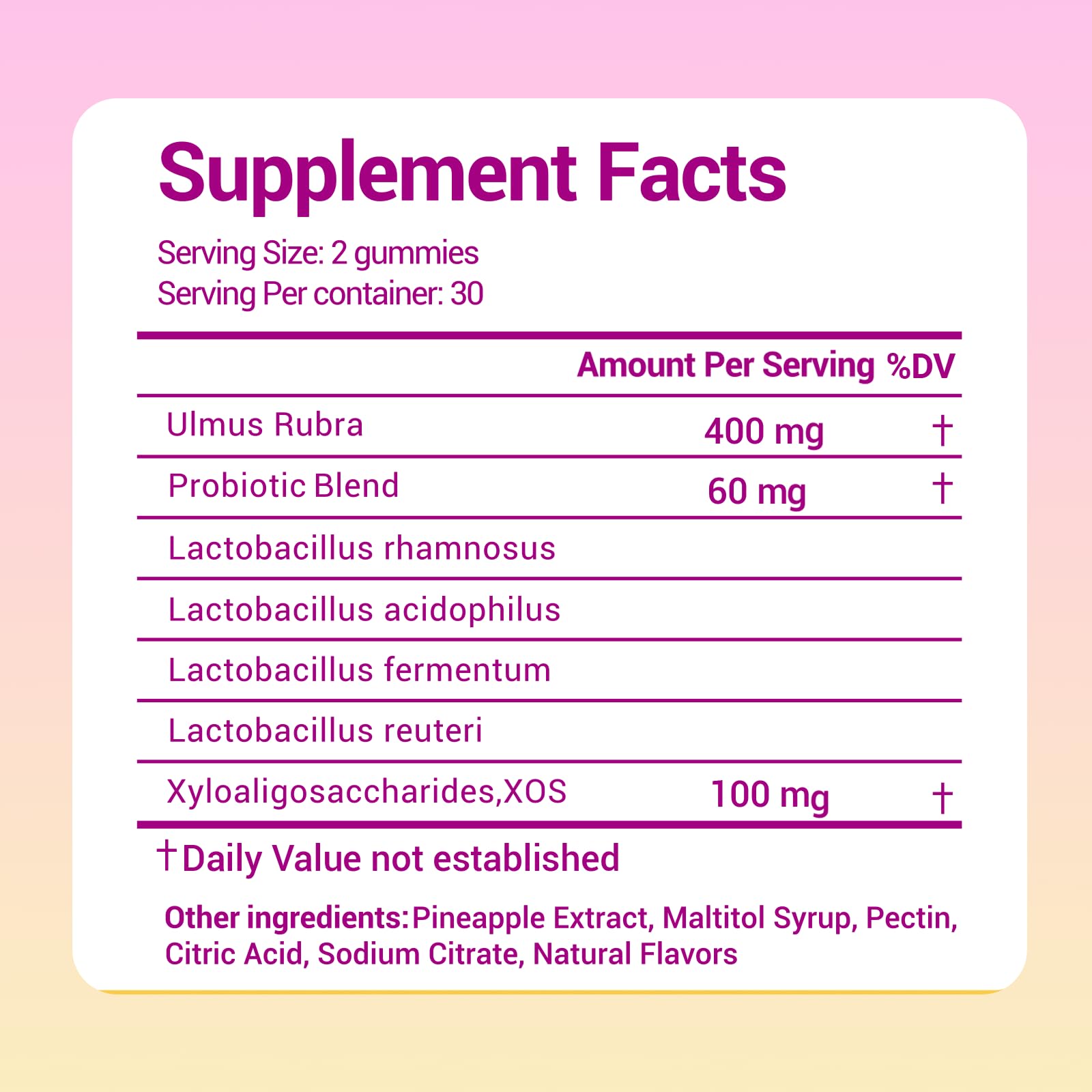 Lunivox Her Juicy Feminine Probiotics Gummies for Women, with Prebiotics & Slippery Elm - Promotes pH Balance, Gut Health & Immune Support - Pineapple Flavor, 60 Count - dailyvitalstore