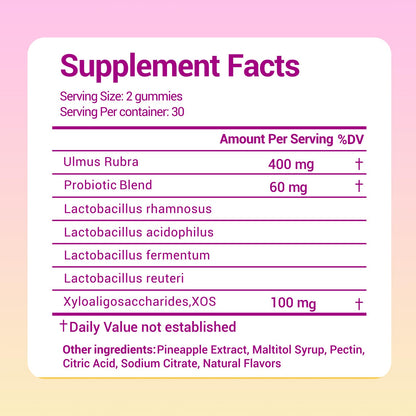 Lunivox Her Juicy Feminine Probiotics Gummies for Women, with Prebiotics & Slippery Elm - Promotes pH Balance, Gut Health & Immune Support - Pineapple Flavor, 60 Count - dailyvitalstore