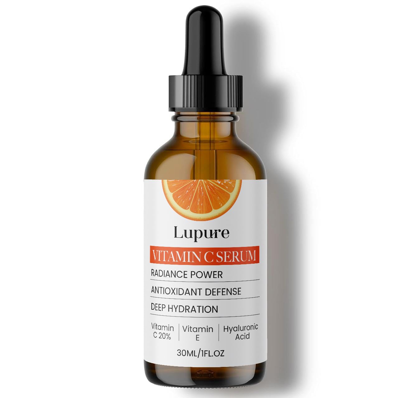 Lupure Professional Vitamin C Face Serum 20%, Anti Aging Facial Super Vit C Serum with Ascorbic Acid Hyaluronic Acid & Vitamin E for Dark Spots, - dailyvitalstore