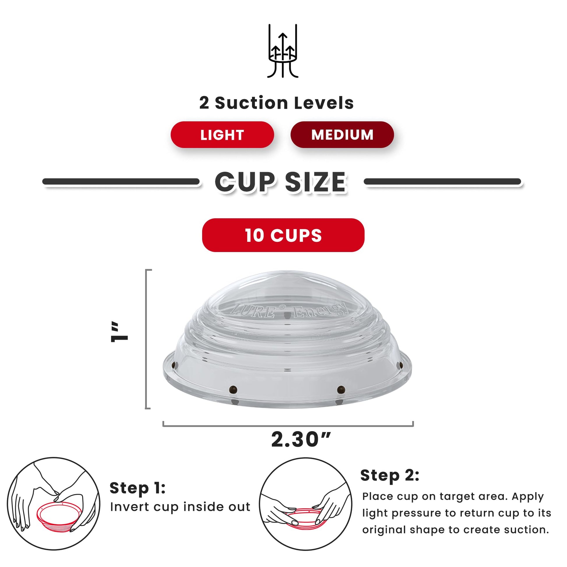 Lure Essentials Cupping Therapy Set 10 Professional Silicone Cupping Cups for Muscle Knots, Joints, Muscles, Arms and Feet - dailyvitalstore