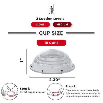 Lure Essentials Cupping Therapy Set 10 Professional Silicone Cupping Cups for Muscle Knots, Joints, Muscles, Arms and Feet - dailyvitalstore