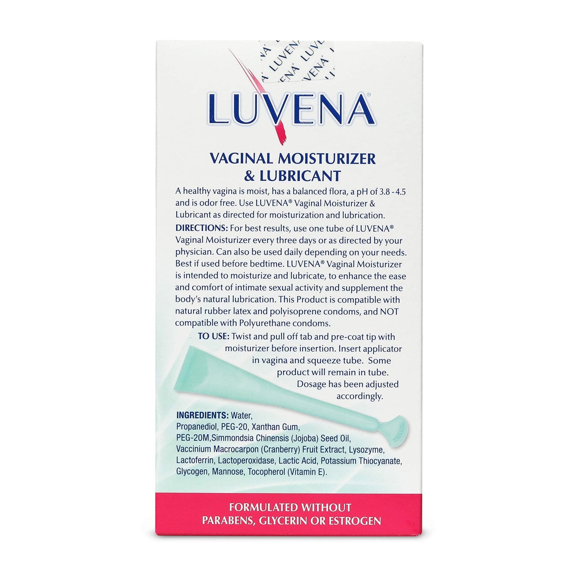 LUVENA Vaginal Moisturizer for Women, Long-Lasting, Intimate Care, Feminine Hydration, Menopause Support, Relieve Dryness & Irritation, Pre-Filled Applicators, pH Balanced, Water-Based, 30g (1 pack) - dailyvitalstore