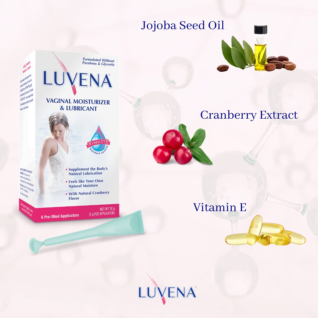 LUVENA Vaginal Moisturizer for Women, Long-Lasting, Intimate Care, Feminine Hydration, Menopause Support, Relieve Dryness & Irritation, Pre-Filled Applicators, pH Balanced, Water-Based, 30g (1 pack) - dailyvitalstore