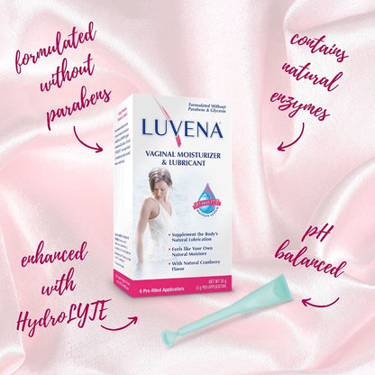LUVENA Vaginal Moisturizer for Women, Long-Lasting, Intimate Care, Feminine Hydration, Menopause Support, Relieve Dryness & Irritation, Pre-Filled Applicators, pH Balanced, Water-Based, 30g (1 pack) - dailyvitalstore