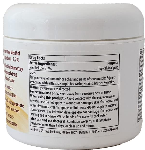 Luxis Arnica Pain Relief Cream - Soothing Arnica Combined with Powerful Menthol - Topical analgesic - 3 oz - dailyvitalstore