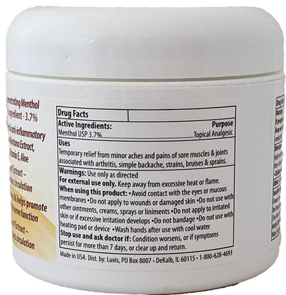 Luxis Arnica Pain Relief Cream - Soothing Arnica Combined with Powerful Menthol - Topical analgesic - 3 oz - dailyvitalstore