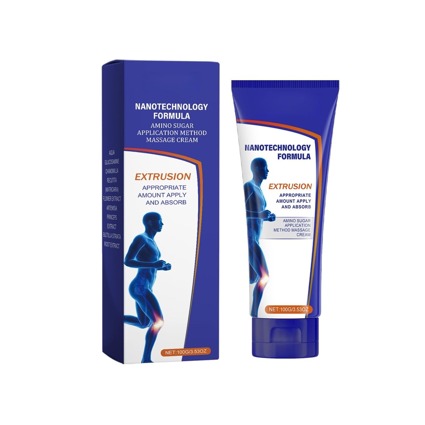 LWQCHW Nanotechnology Formula Amino Sugar Massage Cream 100g, with Glucosamine & Chamomile, Soothes Joint Discomfort, Fast Absorption Non-Greasy - dailyvitalstore