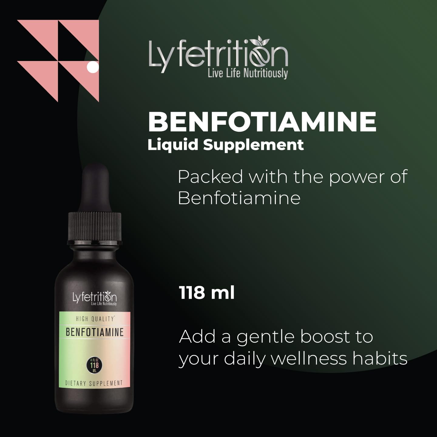 Lyfetrition Benfotiamine 118 ml, 4 FL Oz Liquid, 220 Servings, Made in USA, Quick Absorption, Potent Ingredients, Non-GMO - dailyvitalstore
