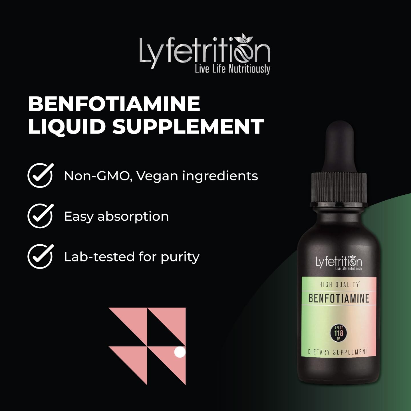 Lyfetrition Benfotiamine 118 ml, 4 FL Oz Liquid, 220 Servings, Made in USA, Quick Absorption, Potent Ingredients, Non-GMO - dailyvitalstore