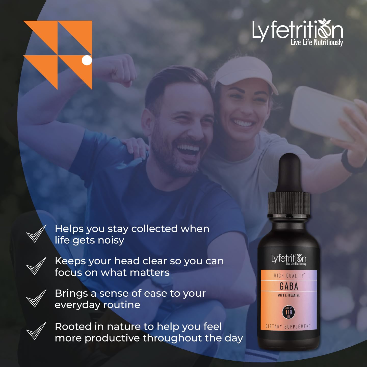 Lyfetrition GABA with L-Theanine, Ginkgo Biloba (Salisburia biloba) Extract, Organic Peruvian MACA Root (Lepidium meyenii) Extract, 118 ml, 4 FL Oz Liquid, 220 Servings, Made in USA, Quick Absorption - dailyvitalstore