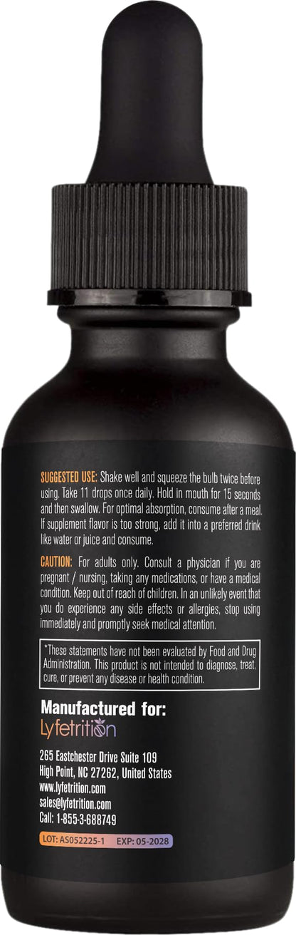 Lyfetrition GABA with L-Theanine, Ginkgo Biloba (Salisburia biloba) Extract, Organic Peruvian MACA Root (Lepidium meyenii) Extract, 118 ml, 4 FL Oz Liquid, 220 Servings, Made in USA, Quick Absorption - dailyvitalstore