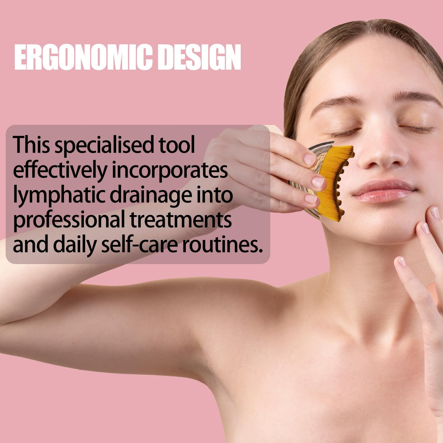 Lymphatic Contour Face Brush Lymphatic Drainage Massager Double Chin Reducer Lymphatic Drainage Brush for Face Ergonomically Designed to Fit The Skin Precisely and Relieve Fatigue - dailyvitalstore