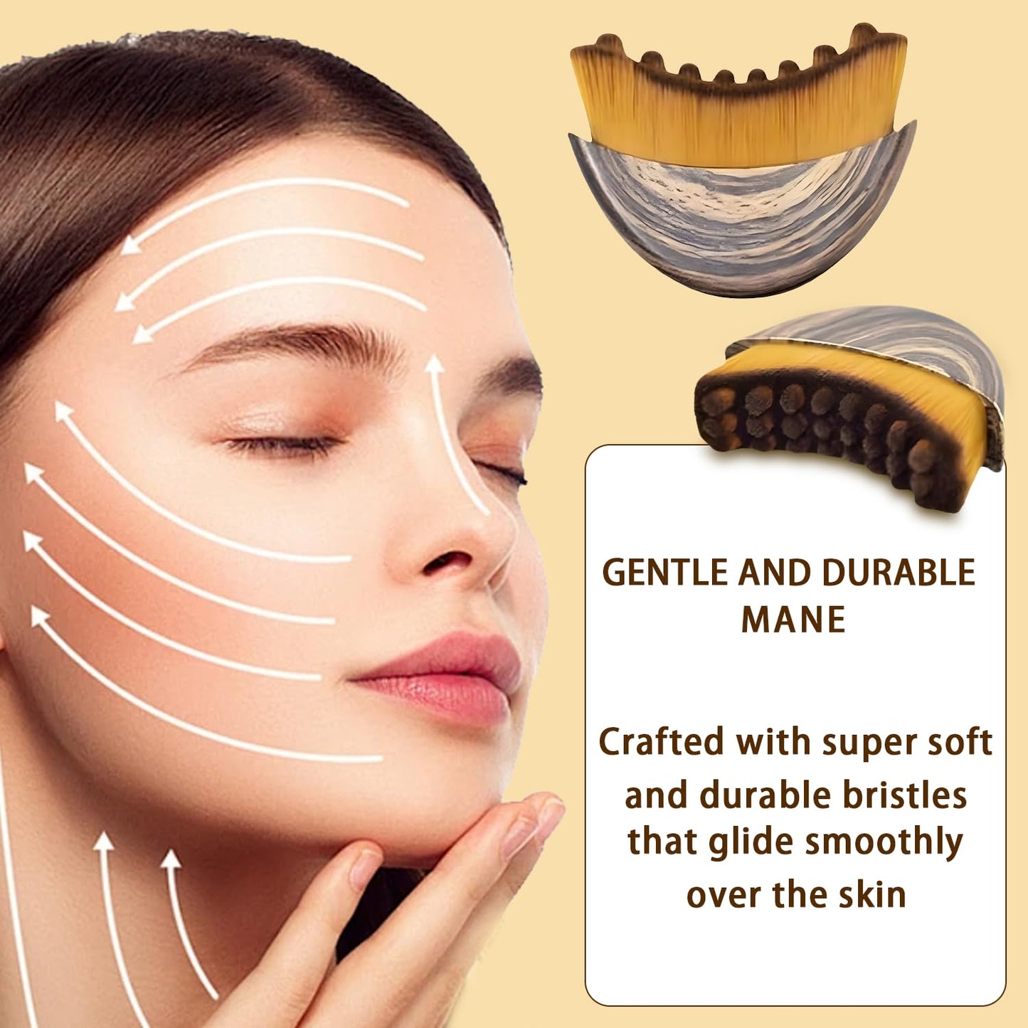 Lymphatic Contour Face Brush, Lymphatic Drainage Massager for Face, Ergonomic Facial Massage Tool for De-Puffing, Skin Firming & Enhanced Skincare Absorption - dailyvitalstore
