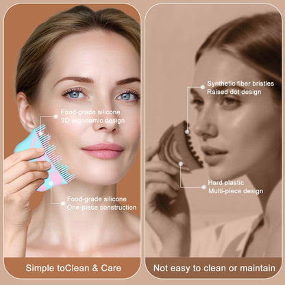Lymphatic Contour Face Brush, Silicone Lymphatic Drainage Massager, Dry Brush Alternative to Gua Sha for Face and Body - dailyvitalstore