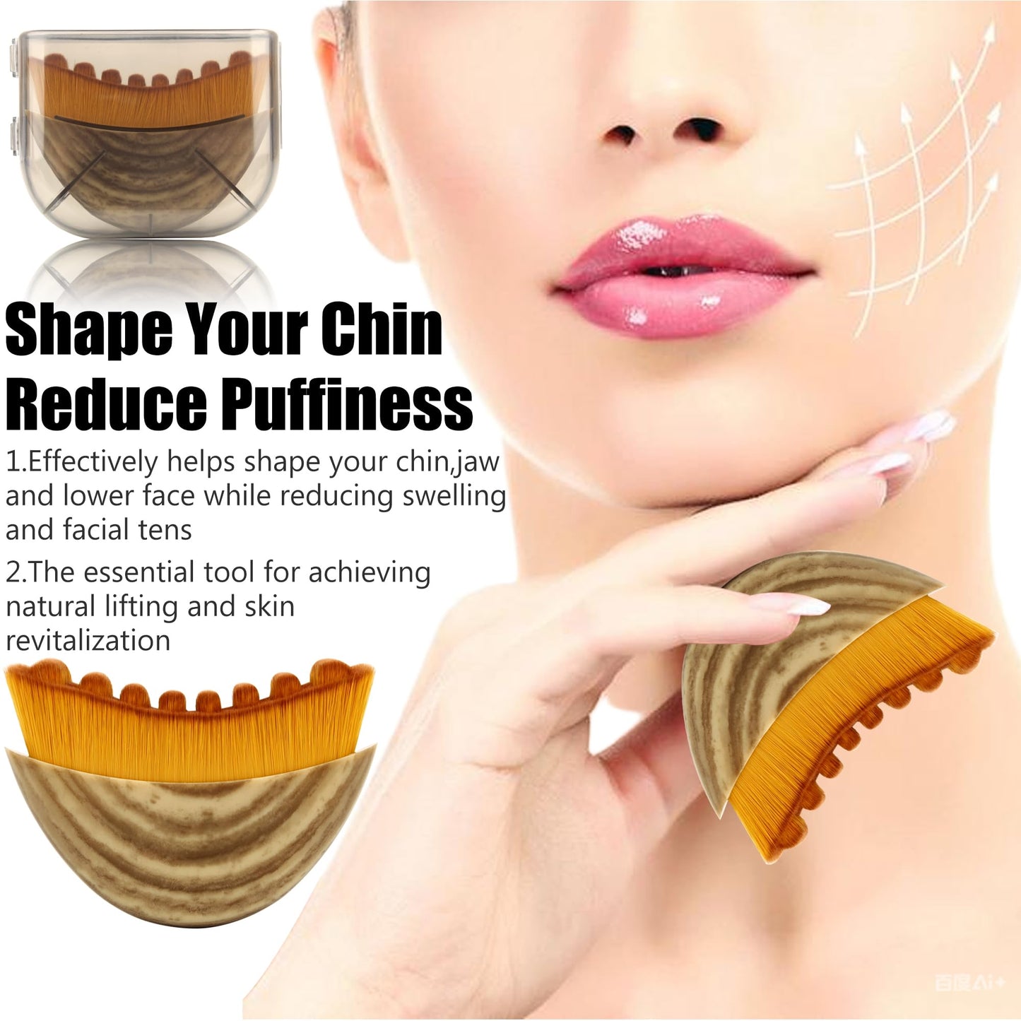 Lymphatic Contour Face Brush,Lymphatic Drainage Massager,Lymphatic Face Brush Ergonomically Designed to Fit The Skin Precisely Relieve Fatigue(1PCS) - dailyvitalstore