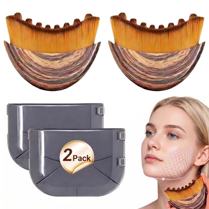 Lymphatic Contour Face Brush,Lymphatic Face Brush,Lymphatic Drainage Brush,Dry Brush,Neck,Chin & Face Sculpting,Anti-Puffiness,Gua Sha & Improves Skin Glow,Skin Care Massage Tools. (2PC) - dailyvitalstore