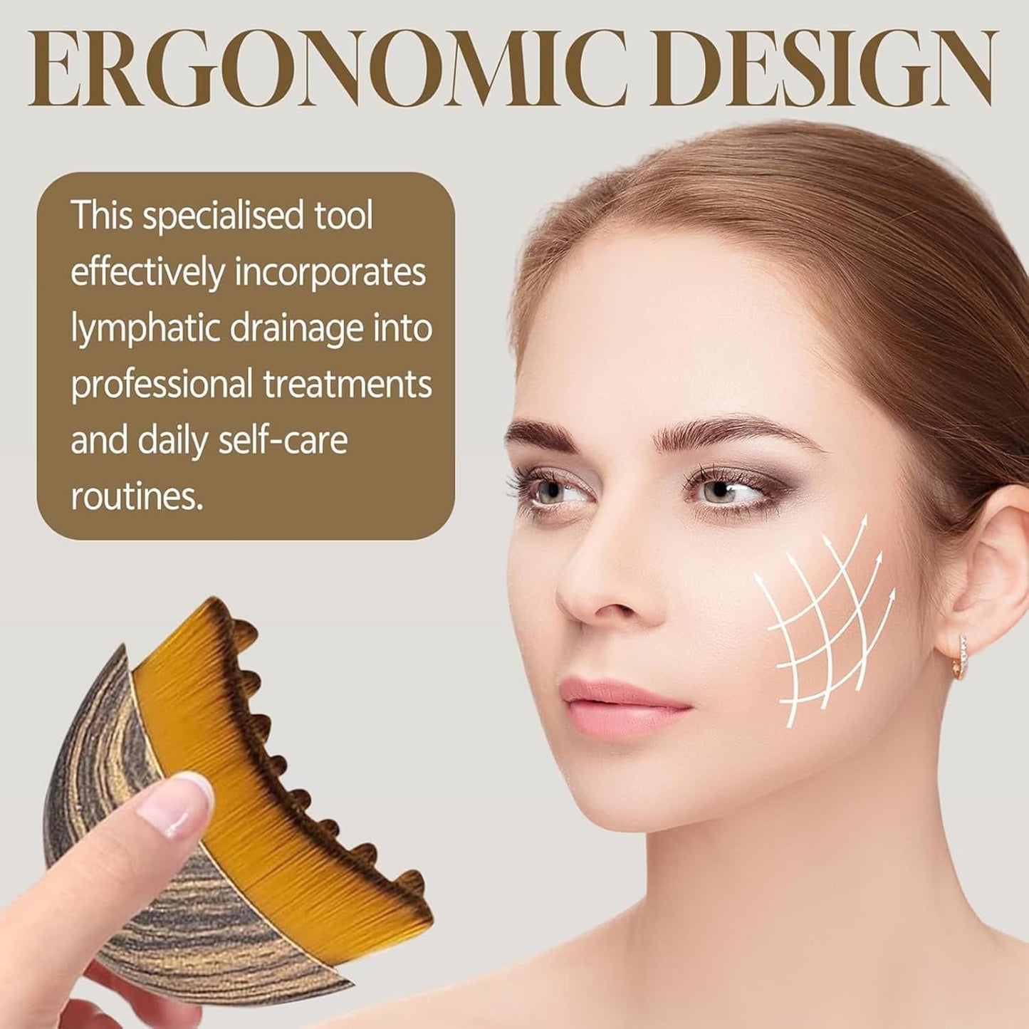 Lymphatic Contour Face Brush,Lymphatic Face Brush,Lymphatic Drainage Brush,Dry Brush,Neck,Chin & Face Sculpting,Anti-Puffiness,Gua Sha & Improves Skin Glow,Skin Care Massage Tools. - dailyvitalstore