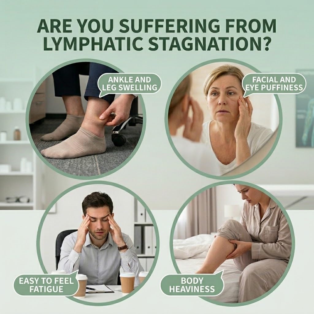 Lymphatic Drainage Capsules - Ease Body Heaviness & Facial Puffiness - Supports Natural Fluid Balance & Metabolism、Joint Discomfort - with Echinacea & Dandelion - 90 Vegan Capsules & Non-GMO - dailyvitalstore
