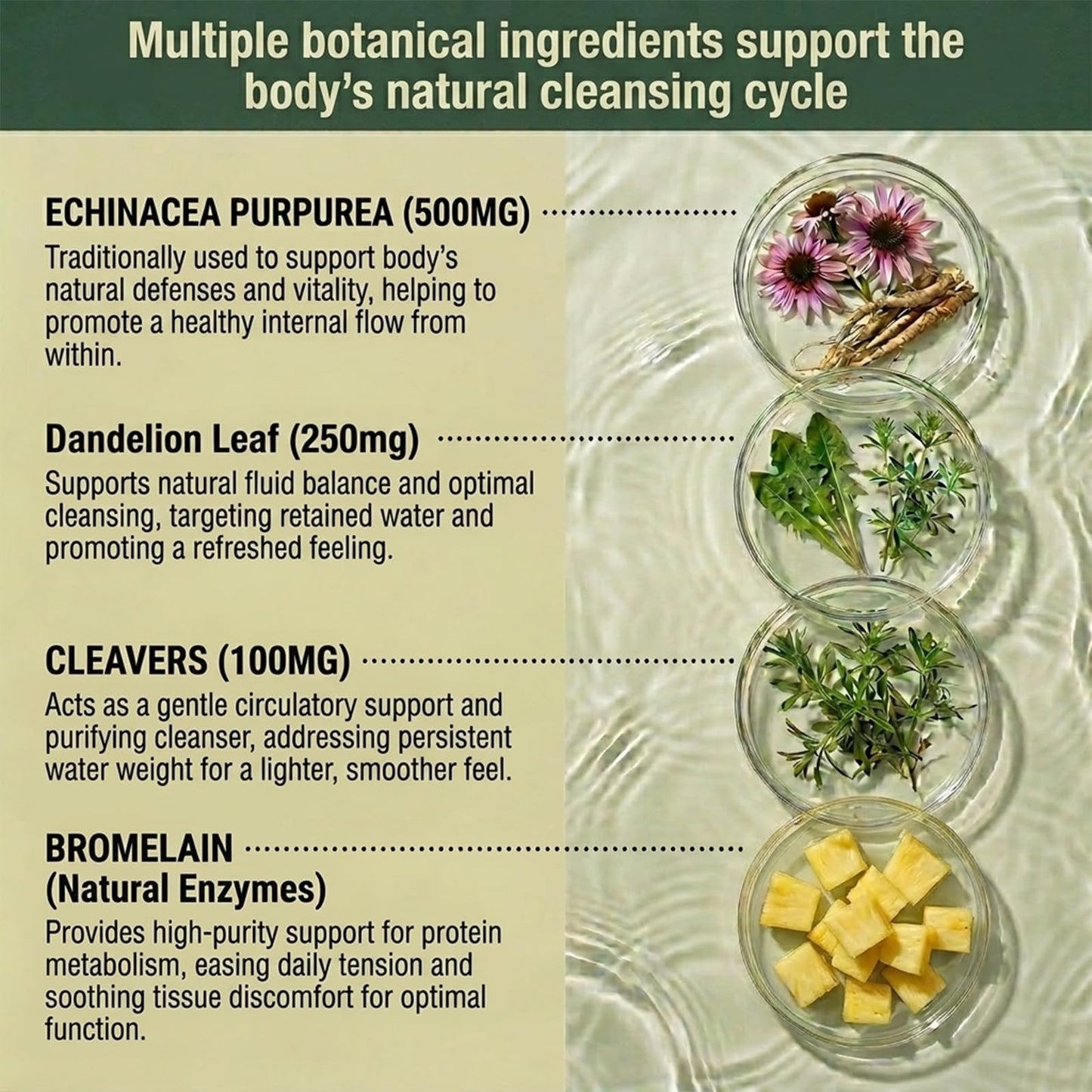 Lymphatic Drainage Capsules - Ease Body Heaviness & Facial Puffiness - Supports Natural Fluid Balance & Metabolism、Joint Discomfort - with Echinacea & Dandelion - 90 Vegan Capsules & Non-GMO - dailyvitalstore