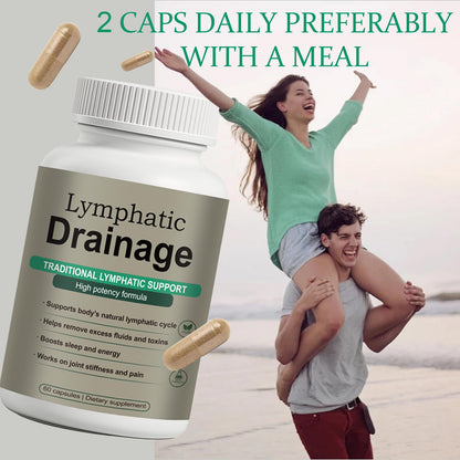 Lymphatic Drainage Capsules – Natural Herbal Blend with Dandelion, Burdock, Kelp & Echinacea – Supports Circulation & Fluid Balance - dailyvitalstore