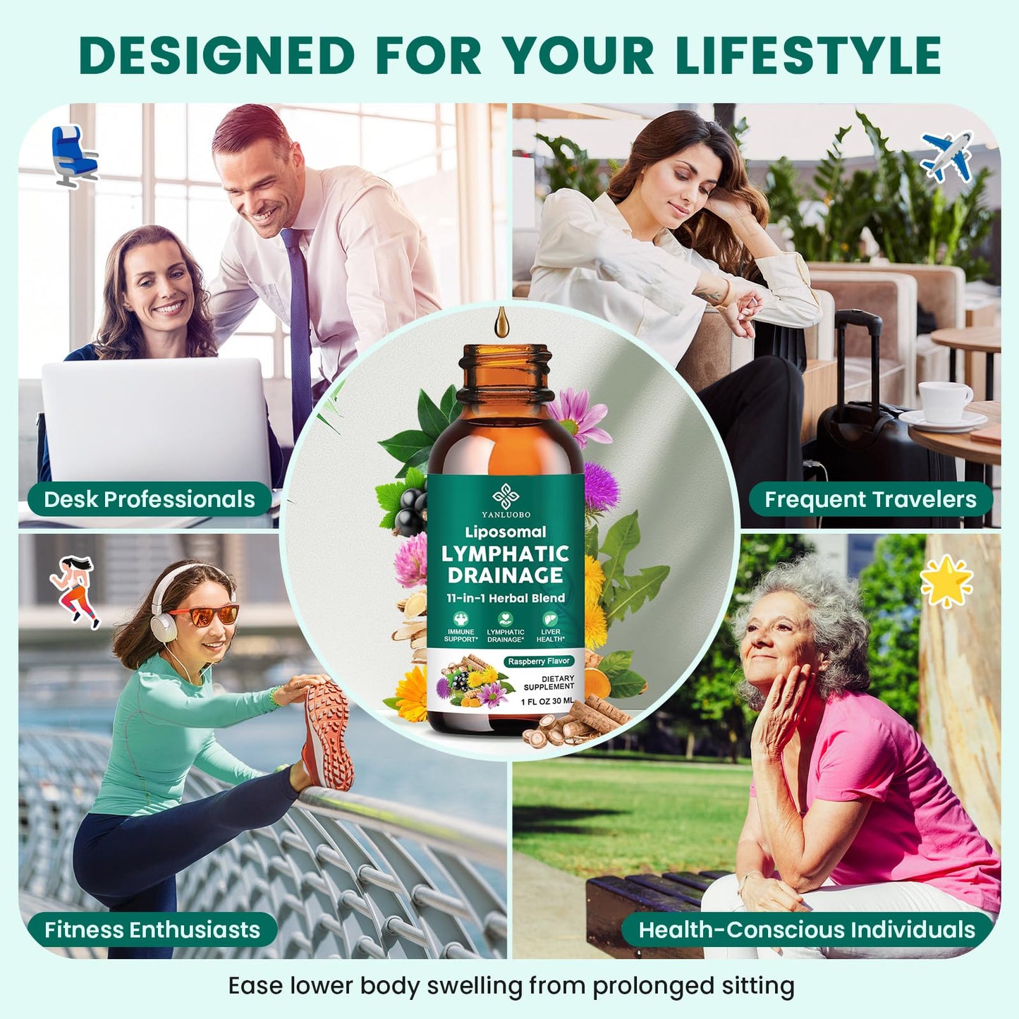 Lymphatic Drainage Drops - 11 in 1 Lymphatic Supplement for Immune, Lymph System & Liver Detox - with Echinacea, Horse Chestnut, Dandelion, Elderberry & Burdock - Raspberry Flavor, Vegan, 2 Fl Oz - dailyvitalstore