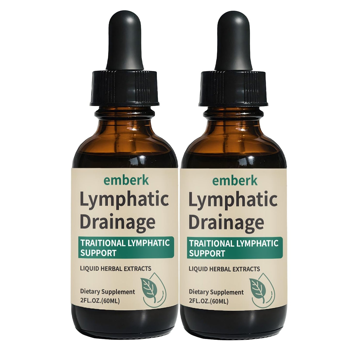 Lymphatic Drainage Drops, 2000mg Herbal Blend with Elderberry & Echinacea Dandelion，– Supports Lymphatic Drainage, Immune System & Detox 2 fl oz (2pcs) - dailyvitalstore