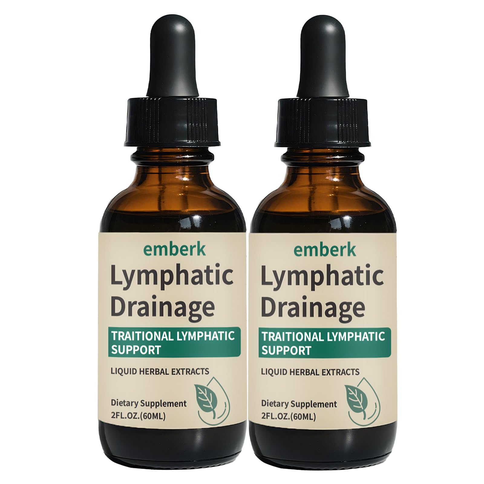 Lymphatic Drainage Drops, 2000mg Herbal Blend with Elderberry & Echinacea Dandelion，– Supports Lymphatic Drainage, Immune System & Detox 2 fl oz (2pcs) - dailyvitalstore