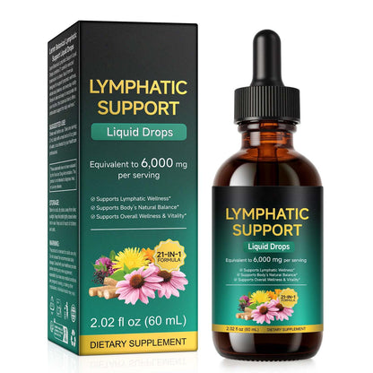 Lymphatic Drainage Drops 21-in-1 | 6000mg Herbal Blend | Lymph System Support Supplement | with Echinacea, Dandelion, Burdock, Calendula, Turmeric & More | for Women & Men | 60ml - dailyvitalstore