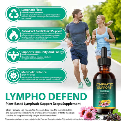 Lymphatic Drainage Drops 21-in-1 | 6000mg Herbal Blend | Lymph System Support Supplement | with Echinacea, Dandelion, Burdock, Calendula, Turmeric & More | for Women & Men | 60ml - dailyvitalstore