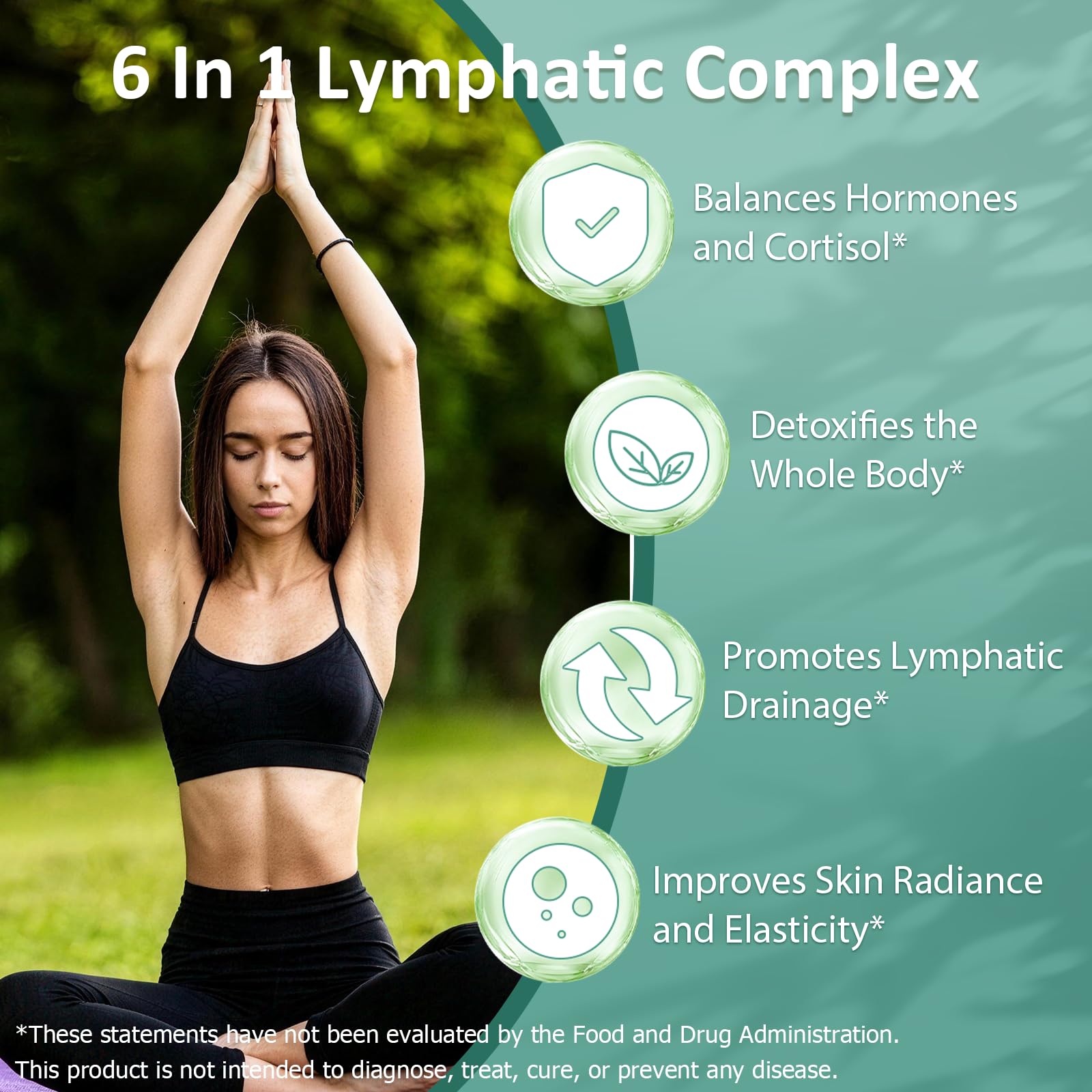 Lymphatic Drainage Drops, 6-IN-1 Lymphatic Complex w. Burdock Dandelion Kelp Cleavers, New Maximum Potency Lymph System Support for Bloat Balance Cortisol Immune Full Body Detox & Skin Vitality - dailyvitalstore