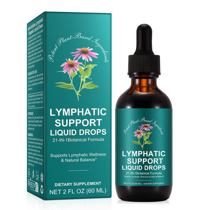 Lymphatic Drainage Drops, Natural Lymph Cleanse & Immune Support Supplement with Echinacea, Dandelion, Elderberry, Cleavers, Astragalus & Burdock, 2 FL OZ (1) - dailyvitalstore