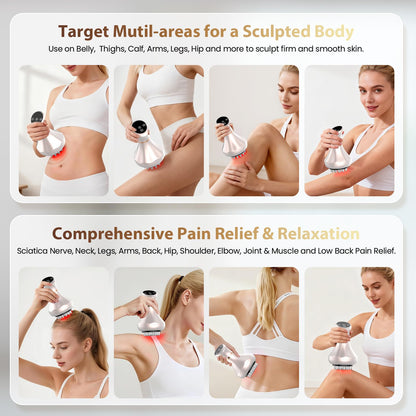 Lymphatic Drainage Massager, Anti Cellulite Massage Tool For Belly & Thigh Stretch Marks & Cellulite Reduction, Handheld Massage tools for Sciatica Nerve, shoulder, Hip, Muscle, Low Back Pain Relief - dailyvitalstore
