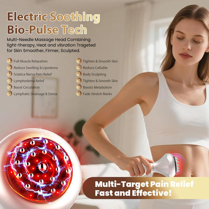 Lymphatic Drainage Massager, Anti Cellulite Massage Tool For Belly & Thigh Stretch Marks & Cellulite Reduction, Handheld Massage tools for Sciatica Nerve, shoulder, Hip, Muscle, Low Back Pain Relief - dailyvitalstore