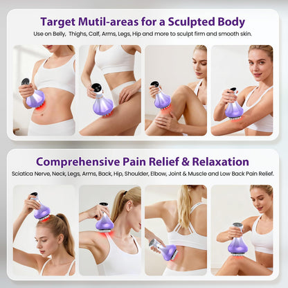 Lymphatic Drainage Massager, Anti Cellulite Massage Tool For Thigh & Belly Stretch Marks & Cellulite Reduction, Handheld Massage tools for Sciatica Nerve, Legs, Arms, Hip, Muscle, Low Back Pain Relief - dailyvitalstore