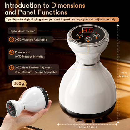 Lymphatic Drainage Massager & Anti Cellulite Massage Tool, Helps Reduce Stretch Marks & Cellulite, for Legs, Arms & Belly, Body Sculpting Machine with Microcurrent & Red-Light & Heat & Vibration - dailyvitalstore
