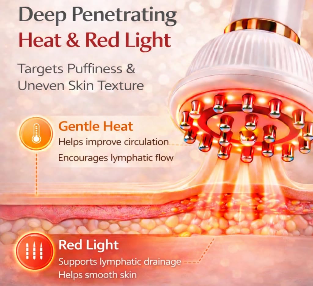 Lymphatic Drainage Massager for At-Home Body Care, Sculpting Massage Tool for Legs, Arms, Belly & Back, Helps Reduce Stretch Marks & Cellulite, Smooth Skin & Relax Muscles with Heat, Vibration & Light - dailyvitalstore