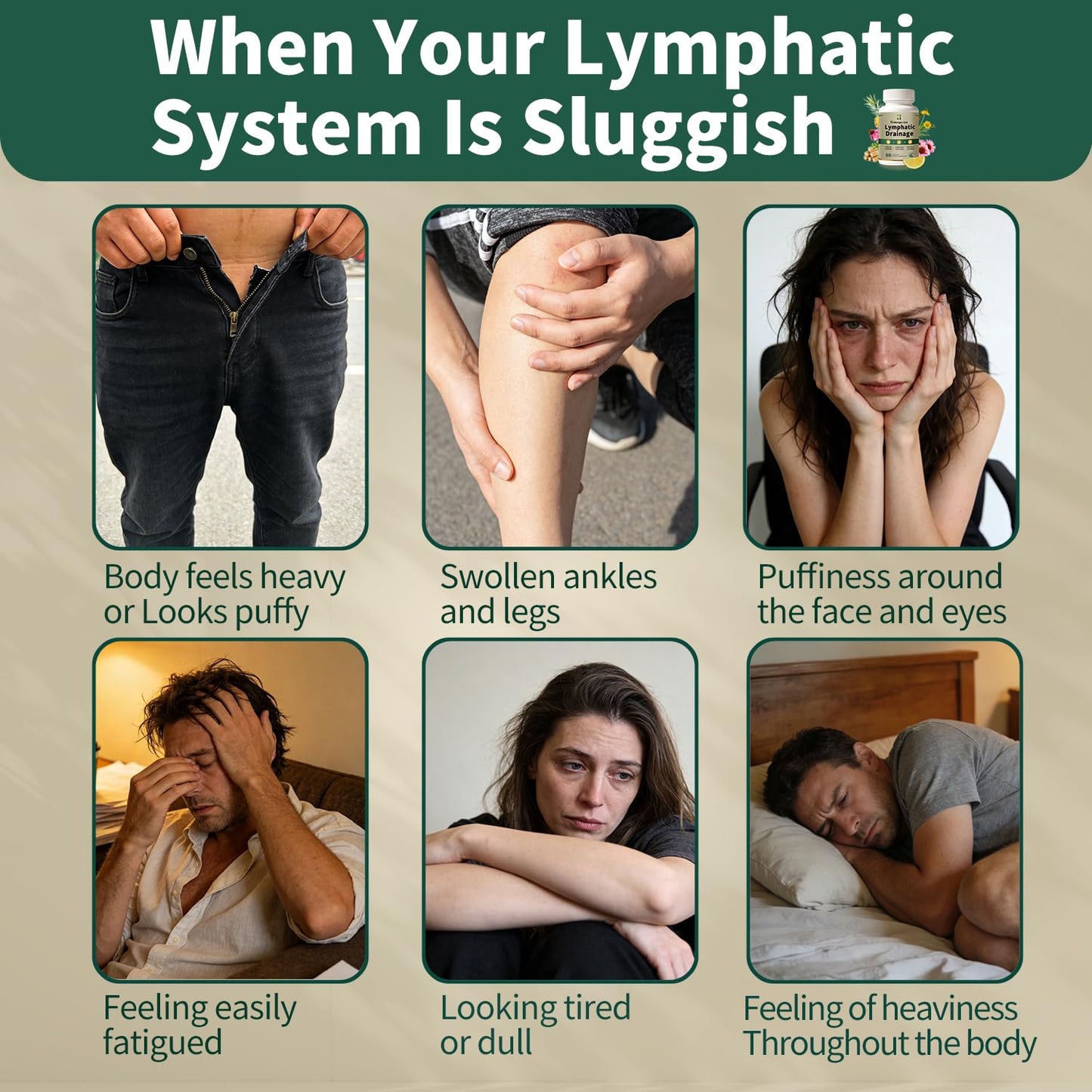 Lymphatic Drainage Supplement – Natural Herbal Formula with Dandelion, Burdock & Echinacea, Supports Fluid Balance, Immune Health & Cellulite Reduction – 60 Capsules - dailyvitalstore