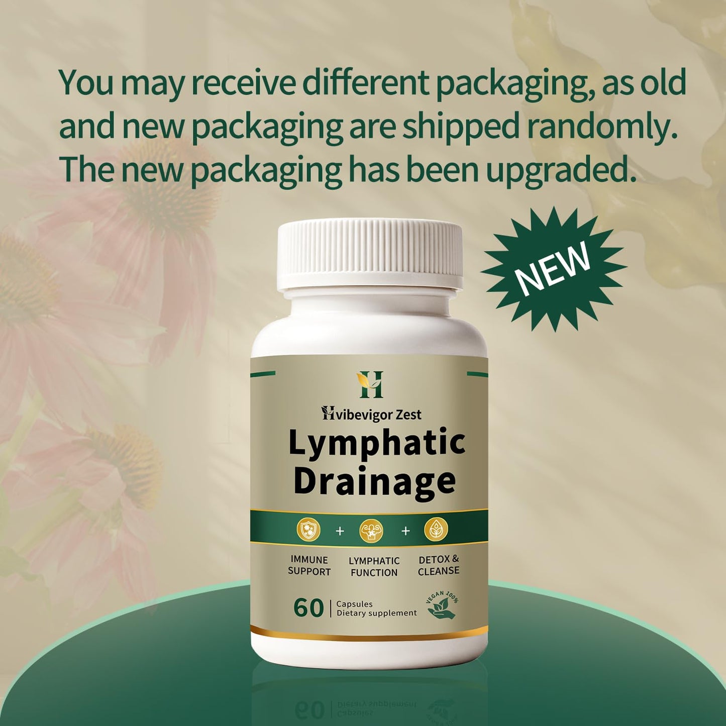 Lymphatic Drainage Supplement – Natural Herbal Formula with Dandelion, Burdock & Echinacea, Supports Fluid Balance, Immune Health & Cellulite Reduction – 60 Capsules - dailyvitalstore