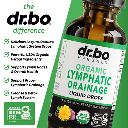 Lymphatic Drainage Supplements Drops - Organic Lymphatic Support Liquid Drops Cleanse with Echinacea, Lymph System Support Supplement, Lymph Node Detox Cleanse System Drainage - 1oz Non-GMO Organics - dailyvitalstore