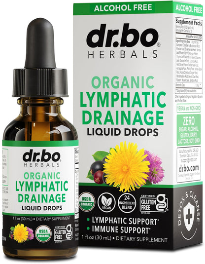 Lymphatic Drainage Supplements Drops - Organic Lymphatic Support Liquid Drops Cleanse with Echinacea, Lymph System Support Supplement, Lymph Node Detox Cleanse System Drainage - 1oz Non-GMO Organics - dailyvitalstore