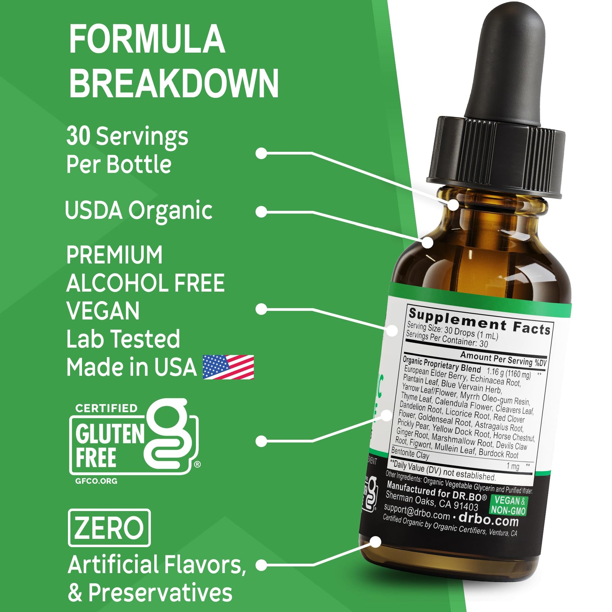 Lymphatic Drainage Supplements Drops - Organic Lymphatic Support Liquid Drops Cleanse with Echinacea, Lymph System Support Supplement, Lymph Node Detox Cleanse System Drainage - 1oz Non-GMO Organics - dailyvitalstore