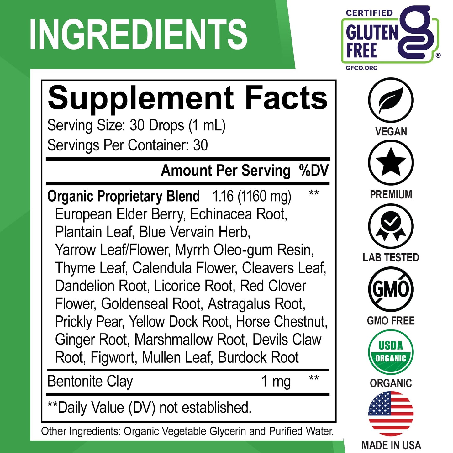 Lymphatic Drainage Supplements Drops - Organic Lymphatic Support Liquid Drops Cleanse with Echinacea, Lymph System Support Supplement, Lymph Node Detox Cleanse System Drainage - 1oz Non-GMO Organics - dailyvitalstore