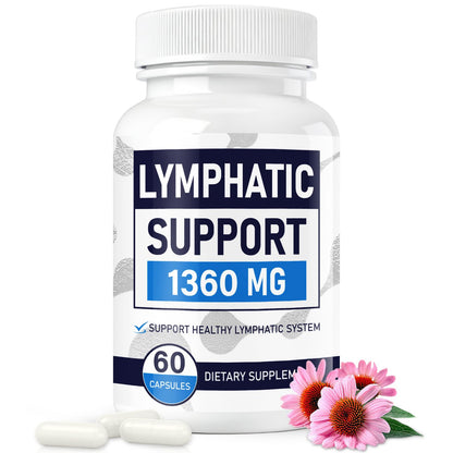 Lymphatic Drainage Supplements for Lymph System Cleanse & Immune Support, Lymphatic Support Supplement, Detox & Liver Health, Natural Herbal Blends with Echinacea, Dandelion, Burdock, 60 Capsules - dailyvitalstore