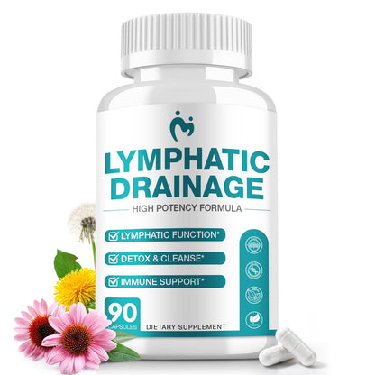Lymphatic Drainage Supplements - Lymphatic Drainage Capsule for Detox & Cleanse, Immune Support - Natural Herbal Blends with Dandelion, Burdock, Cleavers & Echinacea, 90 Capsules - dailyvitalstore
