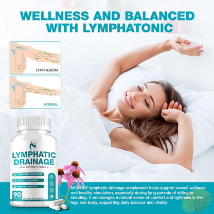 Lymphatic Drainage Supplements - Lymphatic Drainage Capsule for Detox & Cleanse, Immune Support - Natural Herbal Blends with Dandelion, Burdock, Cleavers & Echinacea, 90 Capsules - dailyvitalstore