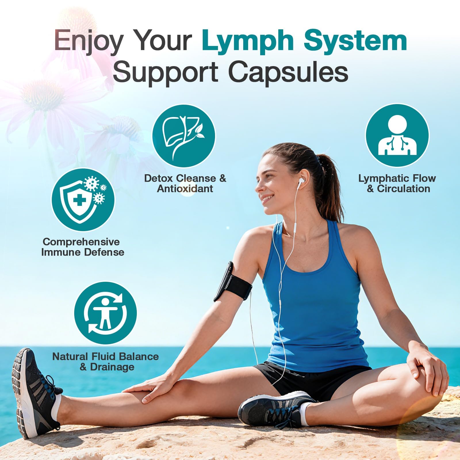 Lymphatic Drainage Supplements - Lymphatic System Support, Fluid Balance, Immune Support - Natural Lymphatic Cleanse & Detox Capsules with Dandelion, Echinacea, Burdock & More, 90 Capsules - dailyvitalstore