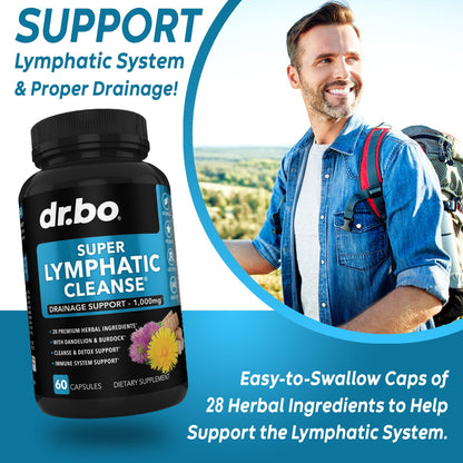 Lymphatic Drainage Supplements Pills - Lymphatic Support Total Herbal Cleanse Products Echinacea, Ginger, Dandelion, Red Root & Red Clover Supplement - dailyvitalstore