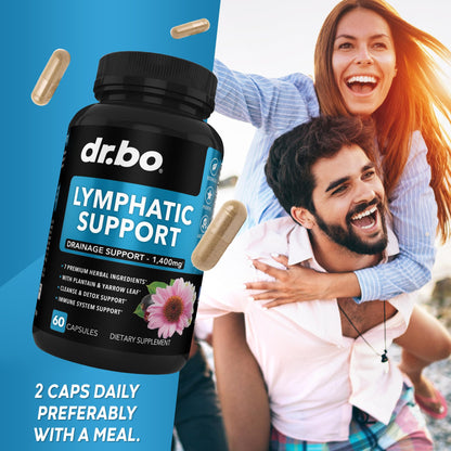Lymphatic Drainage Supplements Pills - Lymphatic Support Total Herbal Cleanse Products with Echinacea Lymph System Support Supplement for Nodes Legs & Neck - Lymph Node Detox Cleanse System Drainage - dailyvitalstore