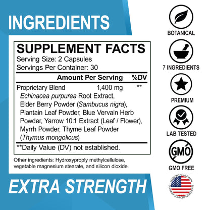 Lymphatic Drainage Supplements Pills - Lymphatic Support Total Herbal Cleanse Products with Echinacea Lymph System Support Supplement for Nodes Legs & Neck - Lymph Node Detox Cleanse System Drainage - dailyvitalstore