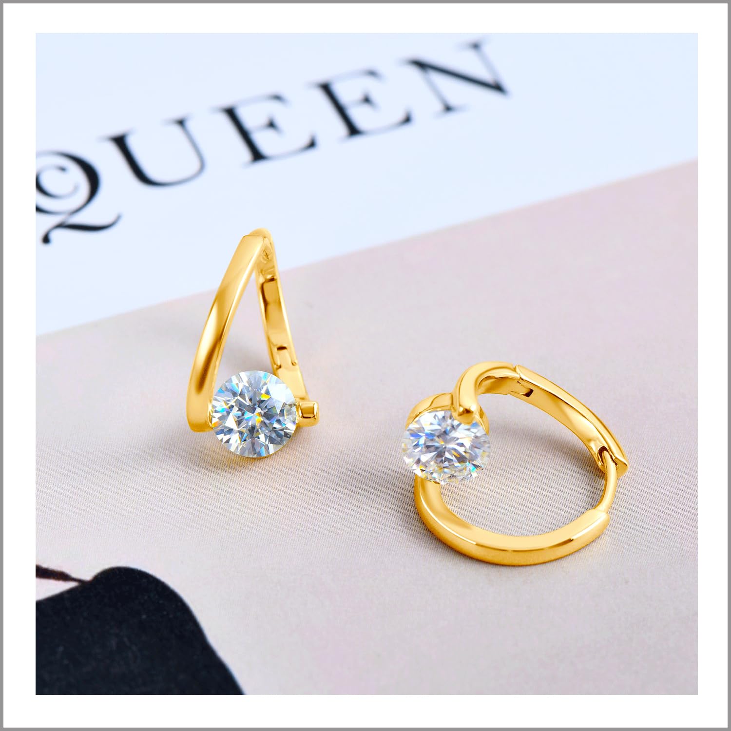 Lymphatic Germanium Earrings Lymphatic Drainage Earrings Atheniz Lymphatic Earrings Cubic Zirconia Earring Lymphatic Hoop Earrings for Women (gold+silver) - dailyvitalstore